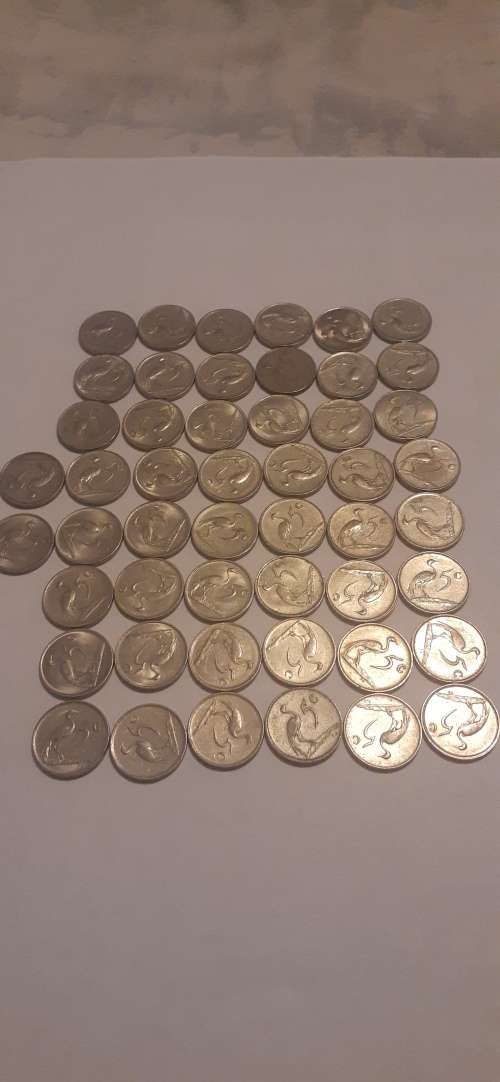 Lot of 50 x South Africa Nickel 5c mixed dates