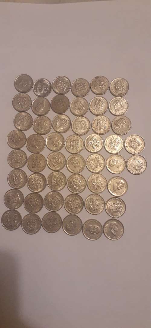 Lot of 50 x South Africa Nickel 5c mixed dates