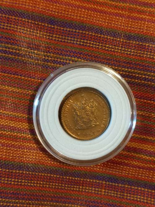 Proof 1 x 1981 SOUTH AFRICA 1/2c In coin capsule