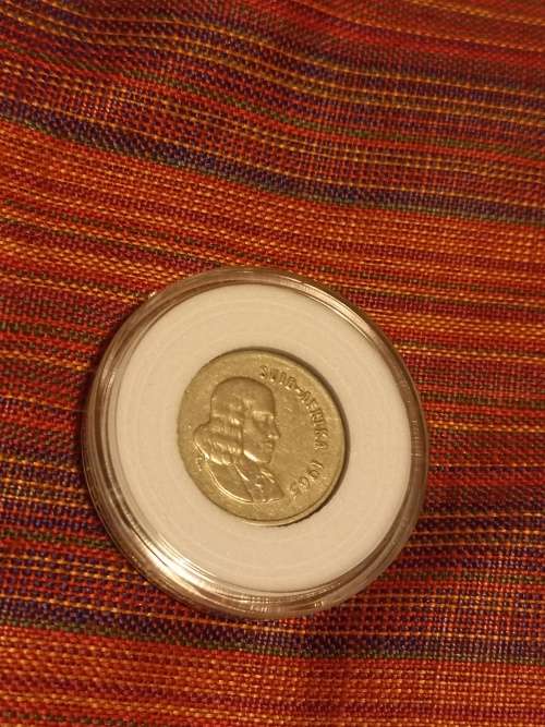 1 x 1965 South Africa 5c in coin capsule