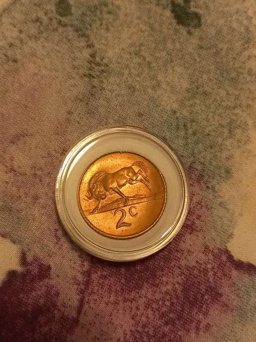 Extremely High Grade 1965 South Africa Two Cent in Mint state