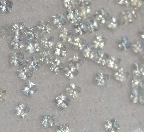 Princess Cut White Natural Sapphire parcel 26 stones