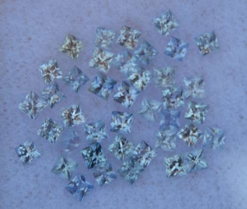 Princess Cut Light Blue Natural Sapphire