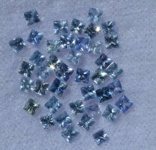 Princess Cut Light Blue Natural Sapphire