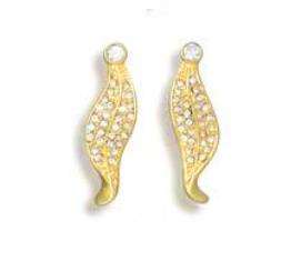 24ct GOLD EARRINGS WITH GENUINE SWAROVSKI CRYSTALS...