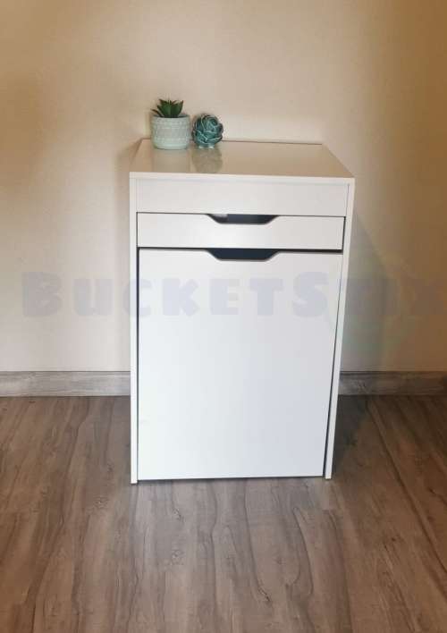 White Compact Dresser Table Chair
