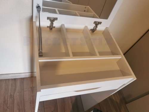 White Compact Dresser Table Chair