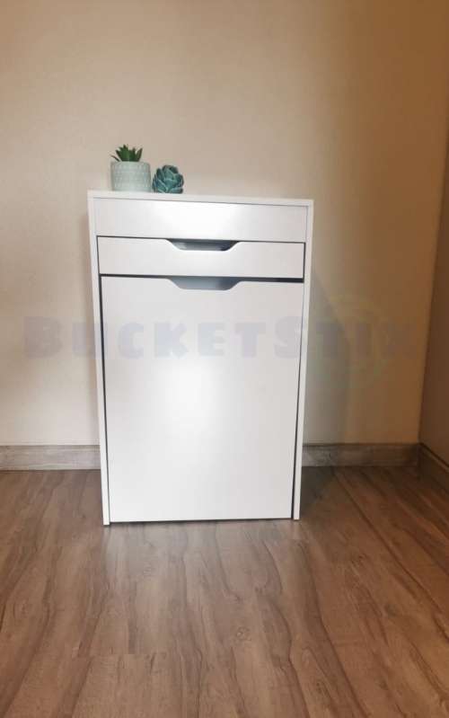 White Compact Dresser Table Chair