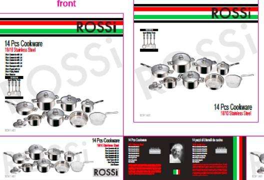 ROSSI 14 PIECE COOKWARE/POT SET FREE KITCHEN TOOLS & SHIPPING