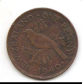 New Zealand one penny 1940