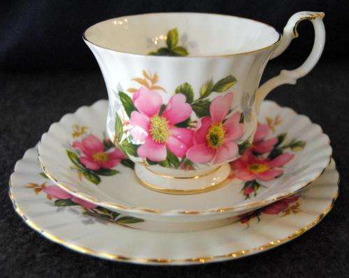 Royal Albert Prairie Rose set of 4 trio's.