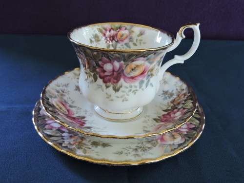 Royal Albert Autumn Roses tea trio