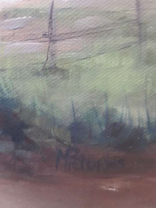 OIL ON CANVAS BY ARTIST MARIETTE PRETORIUS- AAN DIE VOET VAN DIE KATBERG