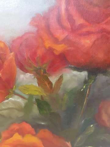 ROSES IN GARDEN BY SUSAN BAM