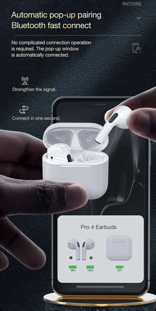 Airpod Gen 2/3/4 Wireless Headphones Bluetooth 5.0 Noise Canceling Low Sports Earbuds