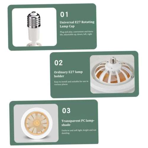 Small ceiling fan with remote control enclosed ceiling fan E27 LED smart living room fan ligh