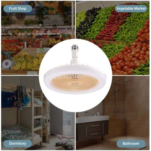 Small ceiling fan with remote control enclosed ceiling fan E27 LED smart living room fan ligh