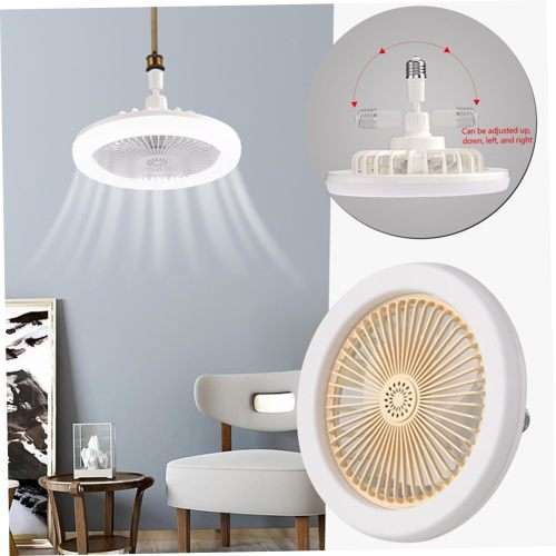 Small ceiling fan with remote control enclosed ceiling fan E27 LED smart living room fan ligh