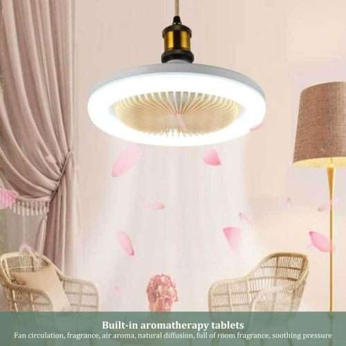 Small ceiling fan with remote control enclosed ceiling fan E27 LED smart living room fan ligh