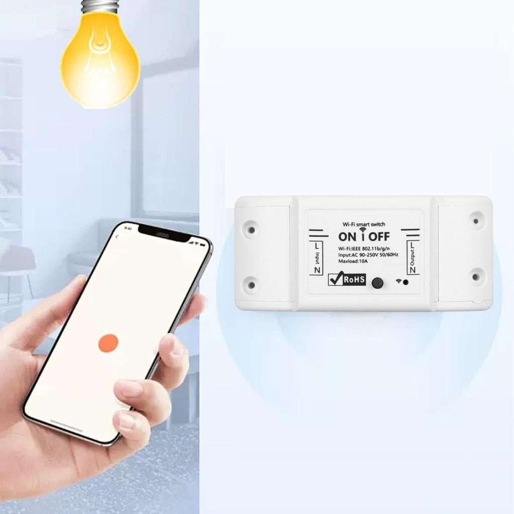 Mini Smart Relay WiFi Switch, 1 PCS DIY Switch Module Voice Control Wireless Remote Switch