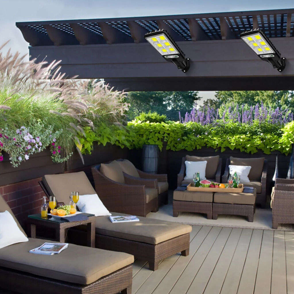 LED Solar Light Motion Sensor 3 Mode Floodlight Outdoor Street Wall Courtyard Garden