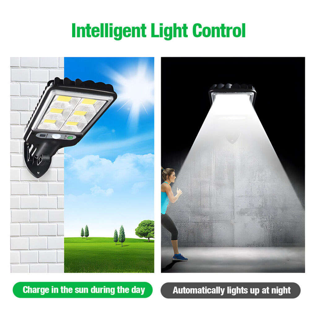 LED Solar Light Motion Sensor 3 Mode Floodlight Outdoor Street Wall Courtyard Garden