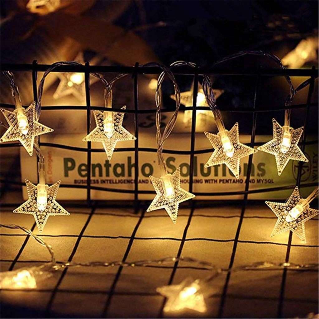 26.2ft 80 LED String Lights Waterproof Warm White (Snowflake) Lights Wedding Party Halloween Christm