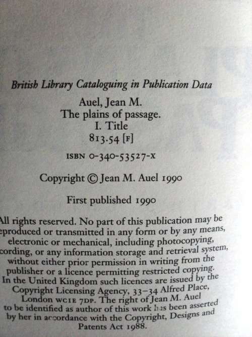 The Plains of Passage, Jean M. Auel