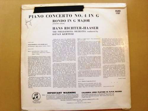 Beethoven - Piano Concerto No.4/ Rondo in G, Hans Richter-Haaser/Philharmonia Orch.