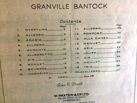 Handel's Water Music, arranged for piano solo by Granville Bantock