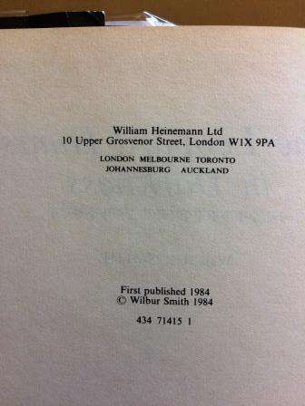 The Leopard Hunts in Darkness, Wilbur Smith (1st edition, 1984, William Heinemann, London)