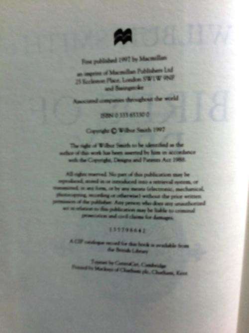 Birds of Prey, Wilbur Smith [first edition]