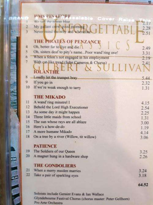 Unforgettable Classics - Gilbert and Sullivan; Pro Arte Orch./Sargent