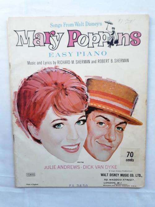 Songs from "Mary Poppins" arr. for easy piano, Sherman/Sherman