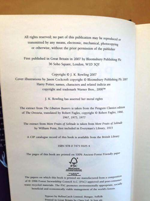 Harry Potter and the Deathly Hallows, J.K. Rowling [first edition]