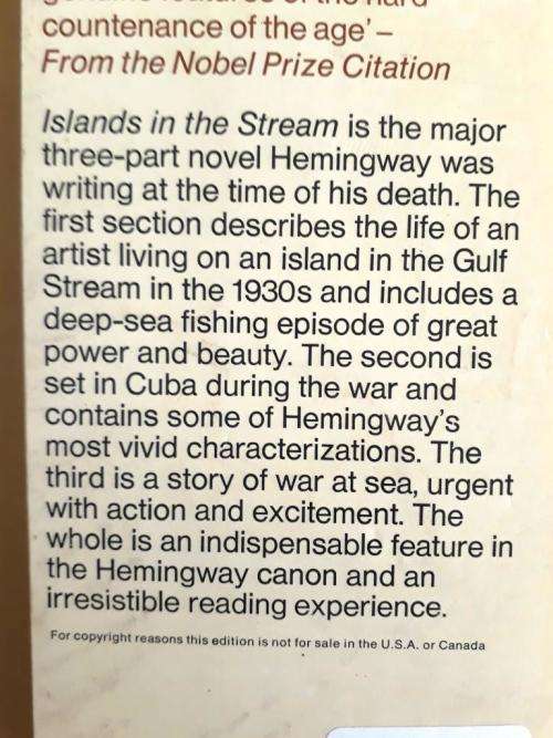 Islands in the Stream, Ernest Hemingway