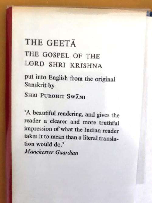 The Geeta - The Gospel of the Lord Shri Krishna, translated by Shri Purohit Swami