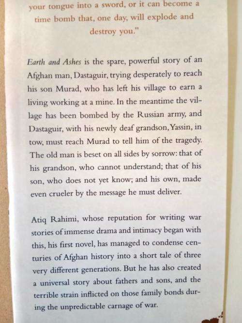 Earth and Ashes, Atiq Rahimi