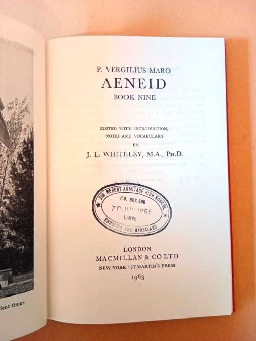 Aeneid, Book IX, Vergil, ed. J.L. Whitely [in Latin with English notes]