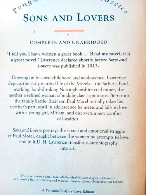 Sons and Lovers, D.H. Lawrence