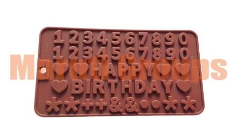 Happy Birthday and Numbers Silicone fondant Mould / chocolate mold
