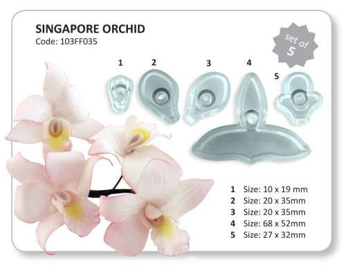 Singapore Orchid Fondant template mould