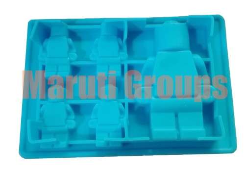 Silicone fondant Lego mould Men, 9x6x1.5cm, 4.5x3x1cm