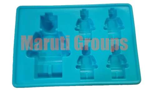 Silicone fondant Lego mould Men, 9x6x1.5cm, 4.5x3x1cm