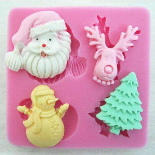 Santa Claus, Showman, reindeer,Tree Christmas Theme Silicone fondant / Mould