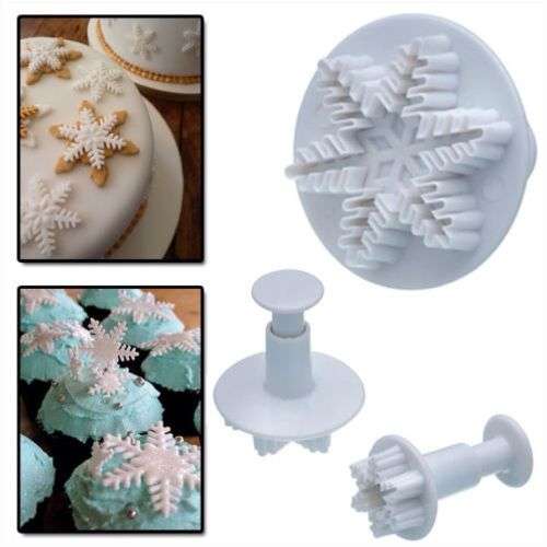 3pc Snowflake fondant/ Plunger cutter