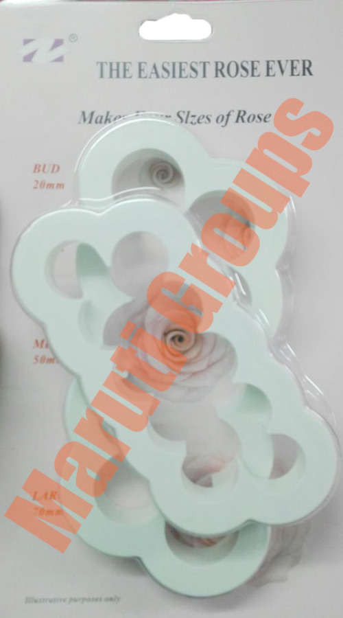 Easy Rose fondant cutter, 2 PIECE SET