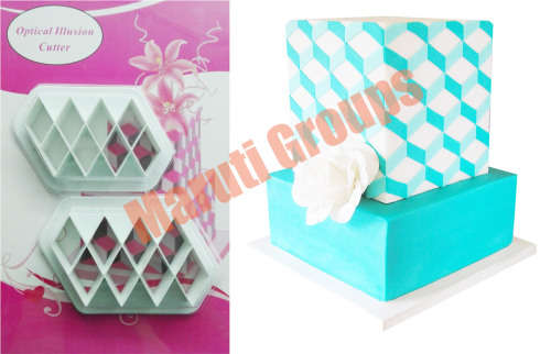 Optical illusion cutter, 2 PIECE SET