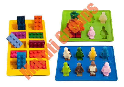 Silicone fondant Lego mould Man - Set of 3