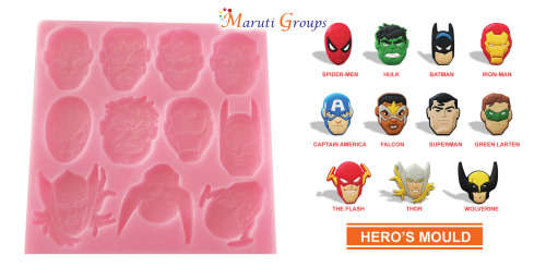 Avengers and DC Comic silicone mould (Spiderman,Hullk,iron-man, Captain America,Superman,Batman)